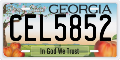 GA license plate CEL5852