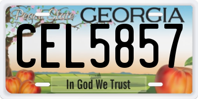 GA license plate CEL5857