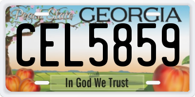 GA license plate CEL5859