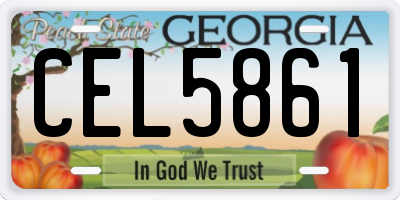 GA license plate CEL5861