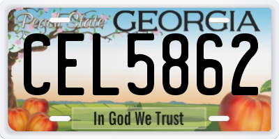 GA license plate CEL5862