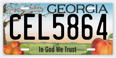 GA license plate CEL5864