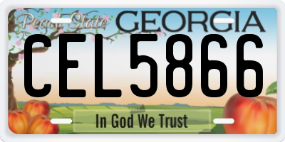 GA license plate CEL5866