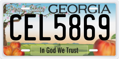 GA license plate CEL5869