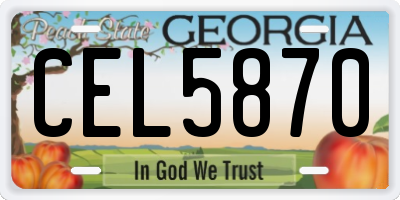 GA license plate CEL5870