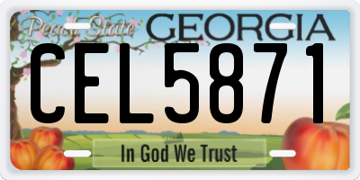 GA license plate CEL5871