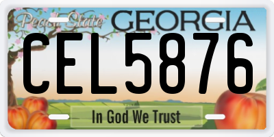 GA license plate CEL5876