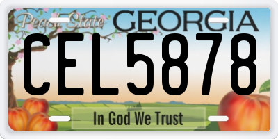 GA license plate CEL5878