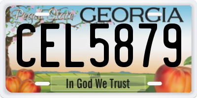 GA license plate CEL5879