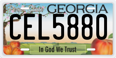 GA license plate CEL5880