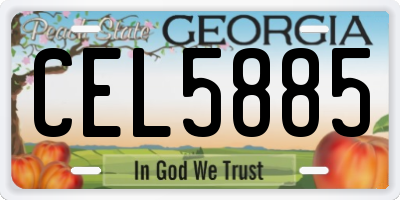GA license plate CEL5885
