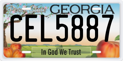 GA license plate CEL5887