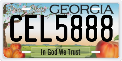 GA license plate CEL5888