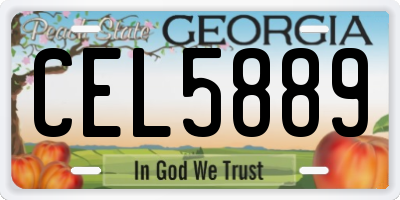 GA license plate CEL5889