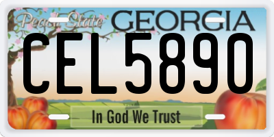 GA license plate CEL5890