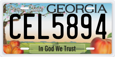 GA license plate CEL5894