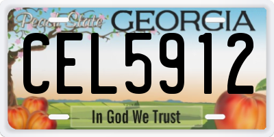 GA license plate CEL5912
