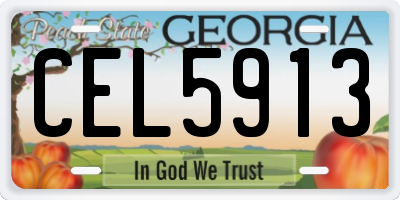 GA license plate CEL5913