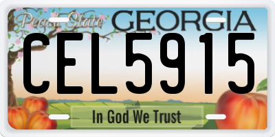 GA license plate CEL5915