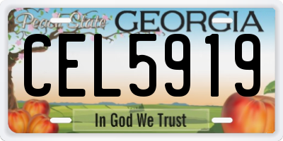 GA license plate CEL5919