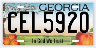 GA license plate CEL5920