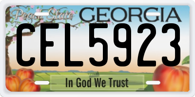 GA license plate CEL5923