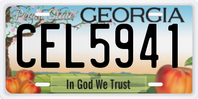 GA license plate CEL5941