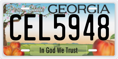 GA license plate CEL5948