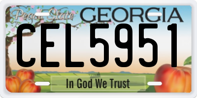 GA license plate CEL5951