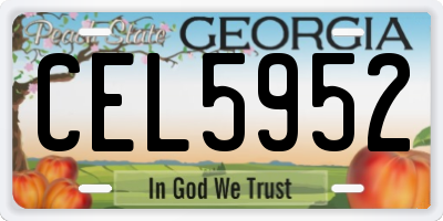 GA license plate CEL5952
