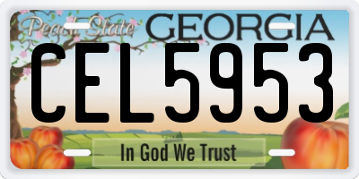 GA license plate CEL5953