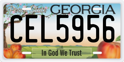 GA license plate CEL5956