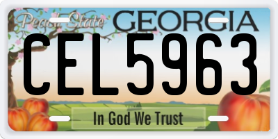 GA license plate CEL5963
