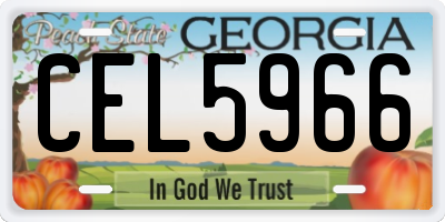 GA license plate CEL5966