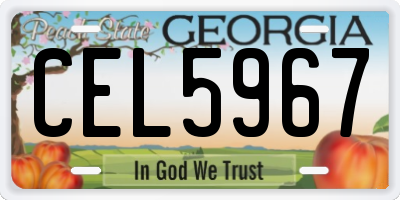 GA license plate CEL5967