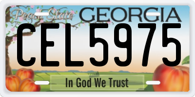 GA license plate CEL5975