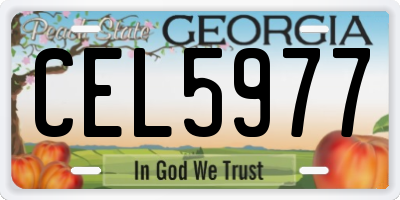 GA license plate CEL5977