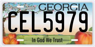 GA license plate CEL5979