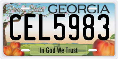 GA license plate CEL5983