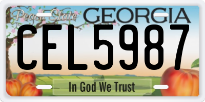 GA license plate CEL5987