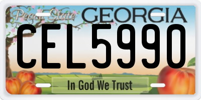 GA license plate CEL5990