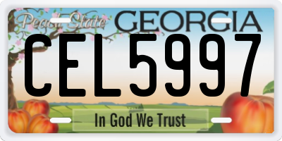 GA license plate CEL5997
