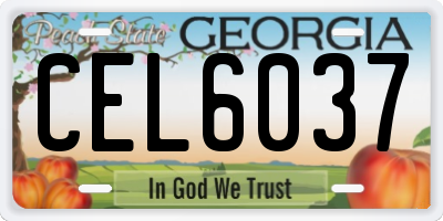 GA license plate CEL6037