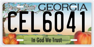 GA license plate CEL6041