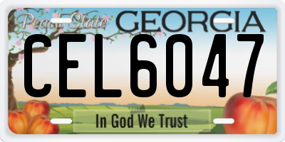 GA license plate CEL6047