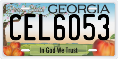 GA license plate CEL6053
