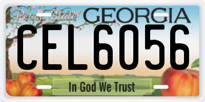 GA license plate CEL6056