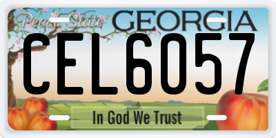 GA license plate CEL6057