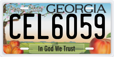 GA license plate CEL6059