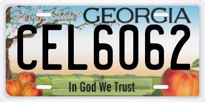GA license plate CEL6062